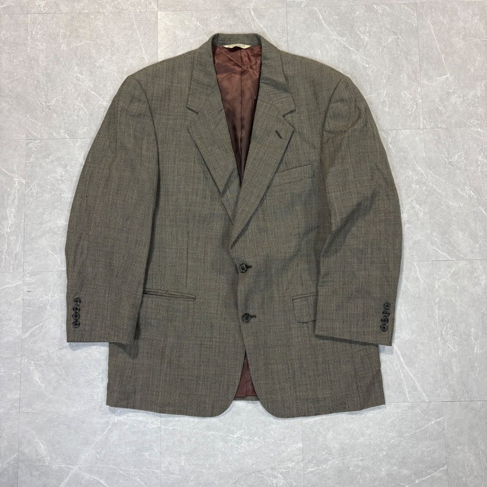 Evan-Picone International Mens Brown Micro Check Two Button Blazer Sport Coat